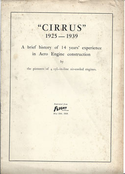 Cirrus' 1925-1939 - A brief history of 14 years'  experience in Aero Engine construction