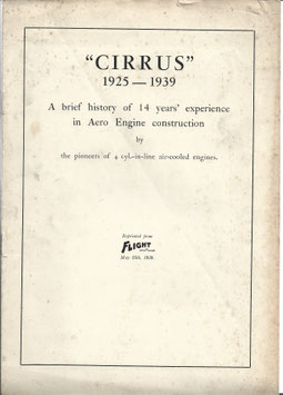 Cirrus' 1925-1939 - A brief history of 14 years'  experience in Aero Engine construction