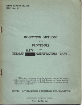 Inspection Methods and procedure on German A.F.V. Manufacture, Part II - 1945