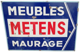 Emaille-bord 'Meubles - Metens - Maurage'