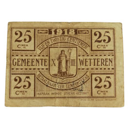 België - Noodgeld - Gemeente Wetteren - 25 centiemen - 1918