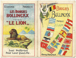 Reclamefolder 'Les Bougies Bollinckx' - Marque 'Le Lion'