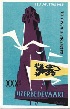 Postkaart '30e Ijzerbedevaart' - 1957