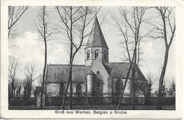 Gruss aus Werken, Belgien - Kirche - 1916