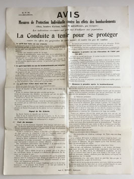 French notice for the civilian population of Haubourdin