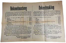 Affiche - Bekanntmachung - Bekendmaking - 1918