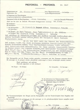 Protokoll Ortskommandantur - Gemeente Belsele - 1940