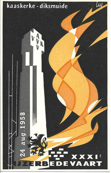 Postkaart '31e Ijzerbedevaart' - 1958