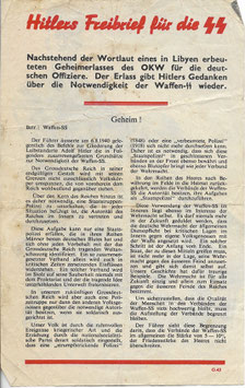 Geallieerd pamflet 'Hitlers Friebrief für die SS'