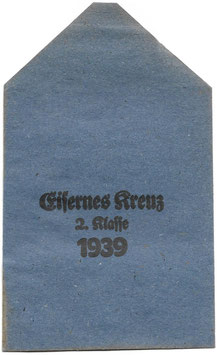 Verleihungstüte zum Eisernes Kreuz 2. Klasse
