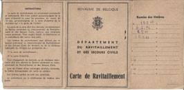 België - Rantsoeneeringskaart - 1940