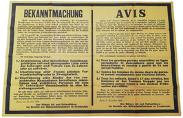 Affiche 'Bekanntmachung - Avis' - Frankrijk 1942