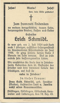 Doodsprentje van 'Erich Schmidt'