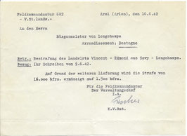 Feldkommandantur 682 - bericht van strafvermindering - 1942