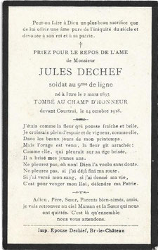 Doodsprentje 'Jules Dechef'