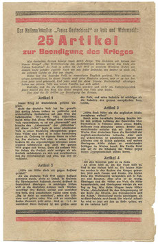 Russisch pamflet '25 Artikel zur Beendigung des Krieges' - 1944
