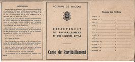 België - Rantsoeneeringskaart - 1940