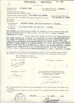 Protokoll Ortskommandantur - Gemeente Belsele - 1941