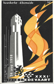 Postkaart '31e Ijzerbedevaart' - 1958