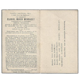 Doodsprentje van 'Elodie Marie Minnaert'