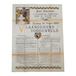 Affiche '8ste Algemeene Bedevaart naar de graven van den Ijzer' - 1927
