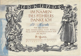 Oorkonde inzameling winterkledij - 1941