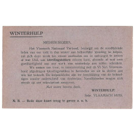 Winterhulp - VNV - oproepingskaart
