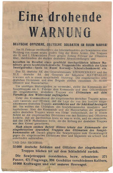 Russisch pamflet 'Eine drohende Warnung' - 1944