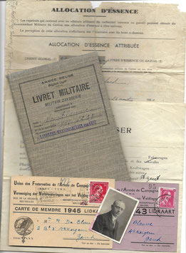 Lot documenten oorlogsvluchteling - 1940