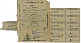 België - Rantsoeneeringskaart - 1945