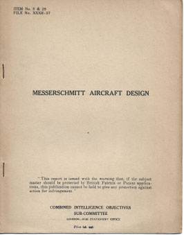 Messerschmitt Aircraft Design - Combined Intelligence Objectives Sub-committee - 1945