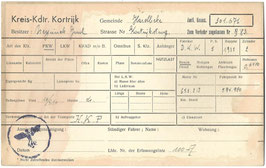 Fichekaart voertuig - Kreis-Kdtr. Kortrijk