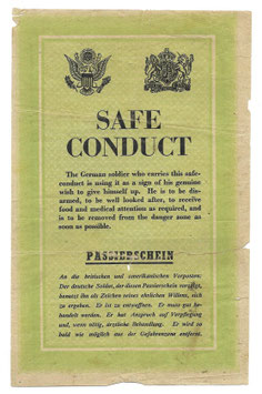 Geallieerd pamflet 'Safe condduct - Passierschein'