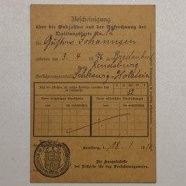 Receipt for payed insurance contributions 1911