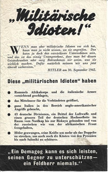 Geallieerd pamflet 'Militärische Idioten!' - 1943