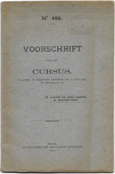 Voorschrift voor den cursus - 1920