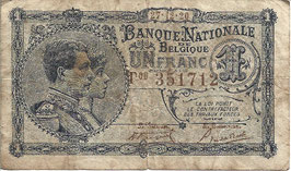 België - Een Frank / Un Franc - 1920