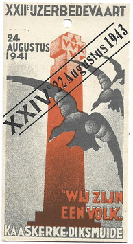 Herkenningsteken '22ste Ijzerbedevaart' - 1941/24ste Ijzerbedevaart' - 1943'