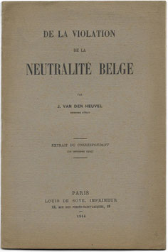 De la violation de la neutralité belge - 1914