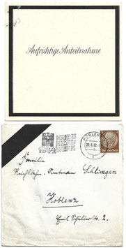Duitse condoleancebrief - 1942