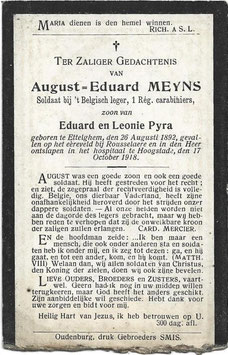 Doodsprentje 'August-Eduard Meyns'