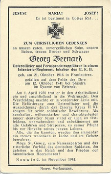 Doodsprentje van 'Georg Bernard'
