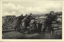 Soldaten, wakende in de loopgraven 1914-1918