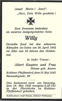 Doodsprentje van 'Willy (Kaspers?)'