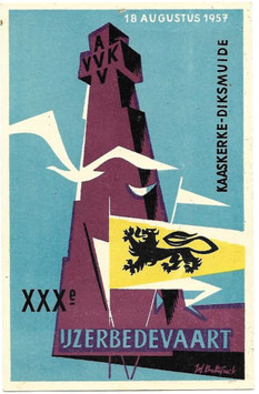 Postkaart '30e Ijzerbedevaart' - 1957