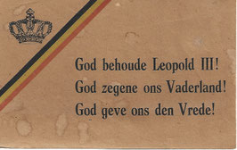 Belgisch pamflet 'God behoude Leopold III! God zegene ons Vaderland! God geve ons den Vrede!