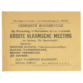 Verkieziengsflyer K.V.N.V. Roesbrugge – Wetgevende Verkiezingen 1932