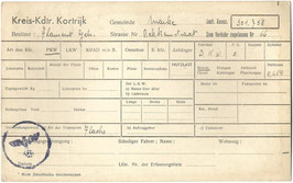 Fichekaart voertuig - Kreis-Kdtr. Kortrijk