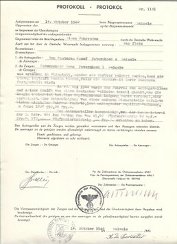 Protokoll Ortskommandantur - Gemeente Belsele - 1940
