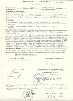 Protokoll Ortskommandantur - Gemeente Belsele - 1940